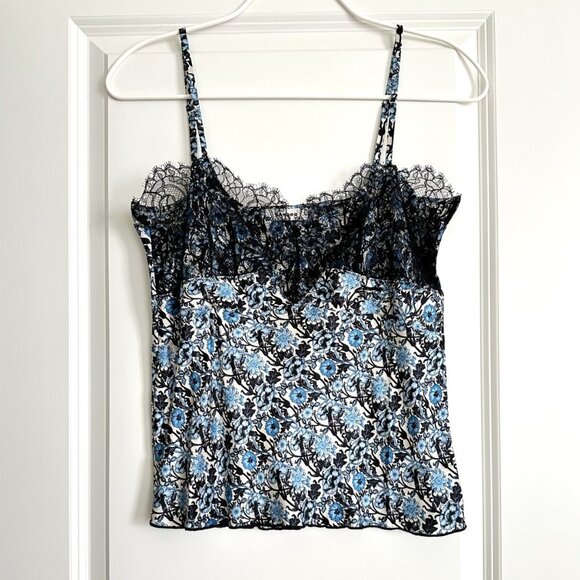 SANDRO Blue Floral Lace Camisole Sleeveless Tank Size 2 - Picture 1 of 6